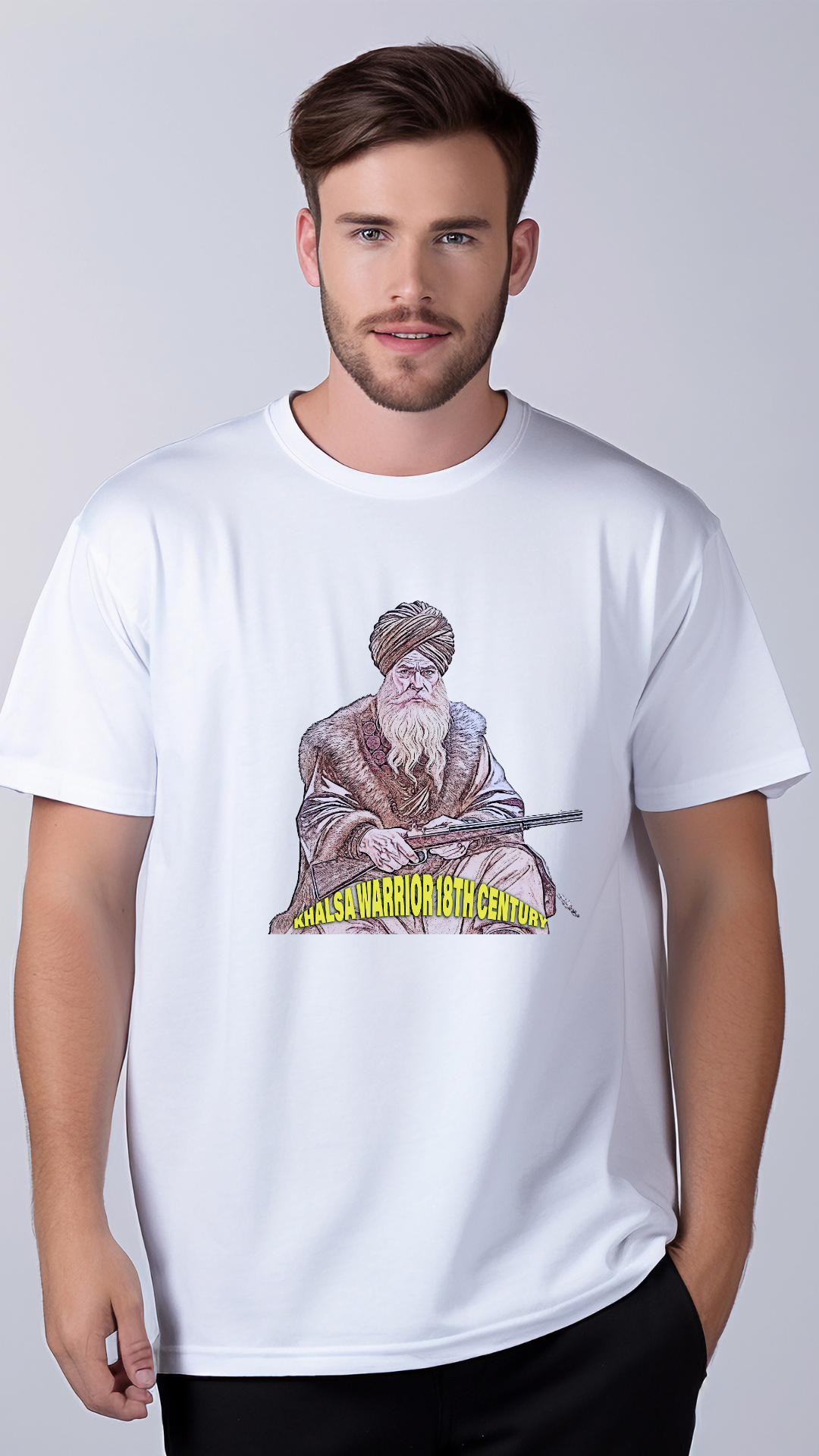 KhalsaJi 18th Century Warrior With Gun - Unisex Standard Crew T-Shirt