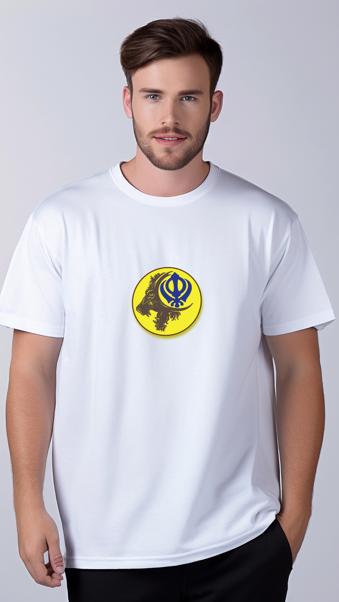 Shri Khanda Print - Unisex Standard Crew T-Shirt