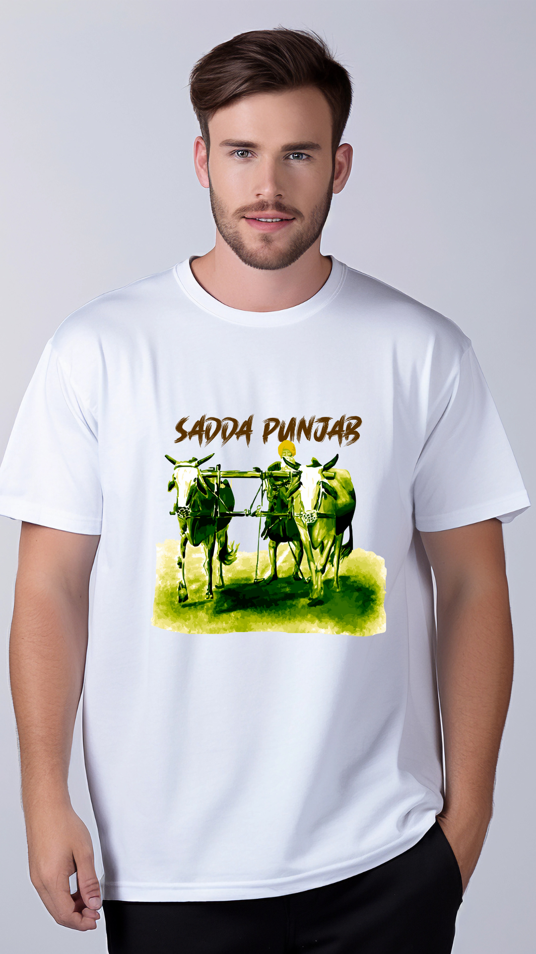 Sadda Punjab Farmer Printed Classic Crew T-Shirt